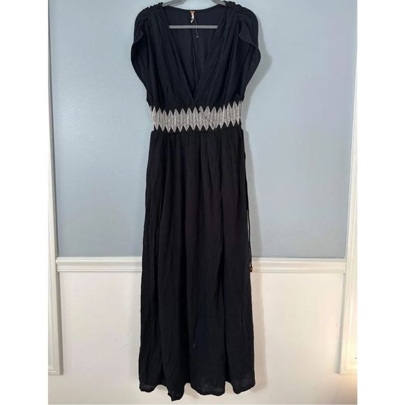 New Free People Devon Midi Dress in Black Size Small - Picture 2 of 6